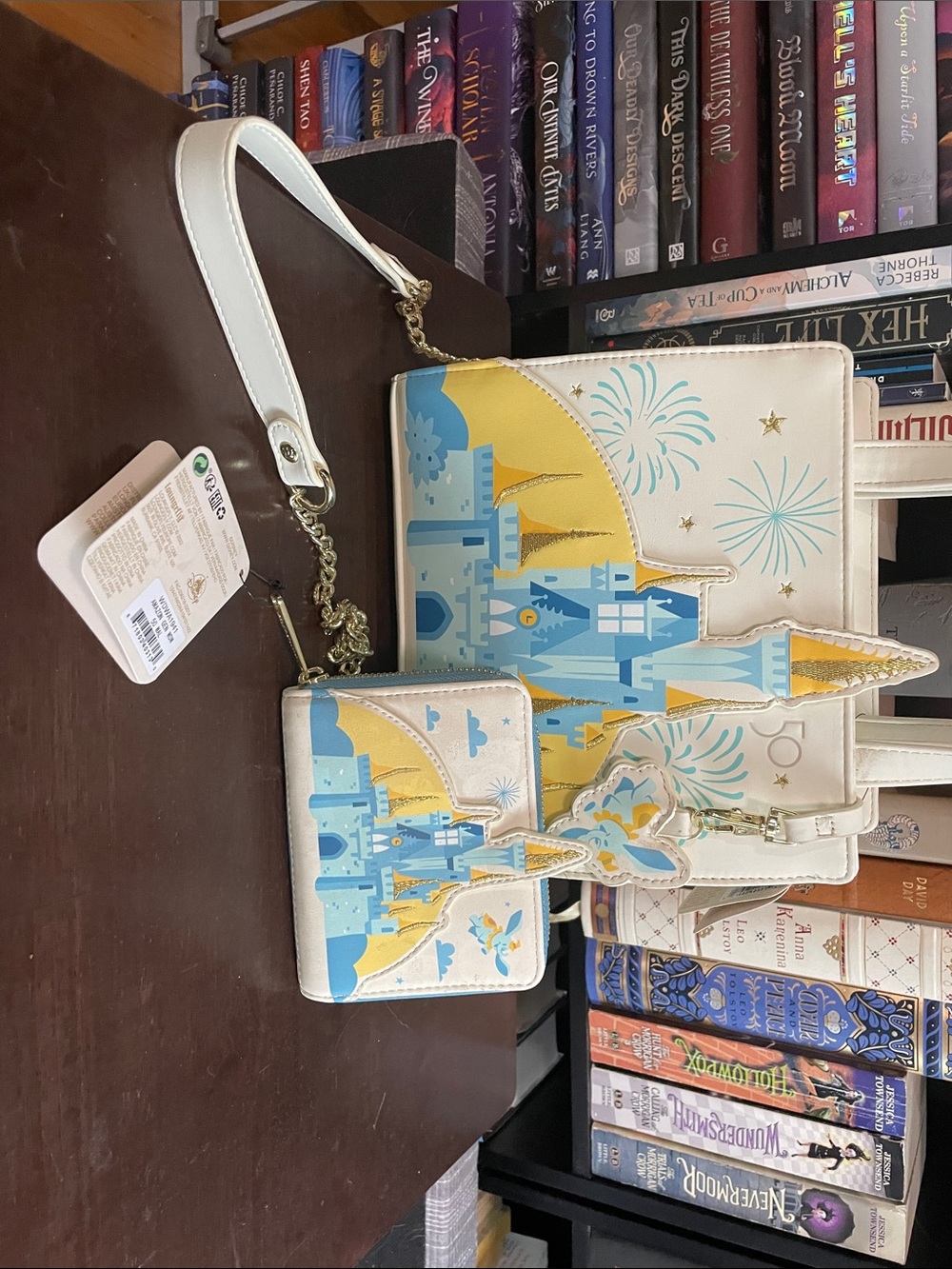 Ivory Castle Print Crossbody Bag with wallet